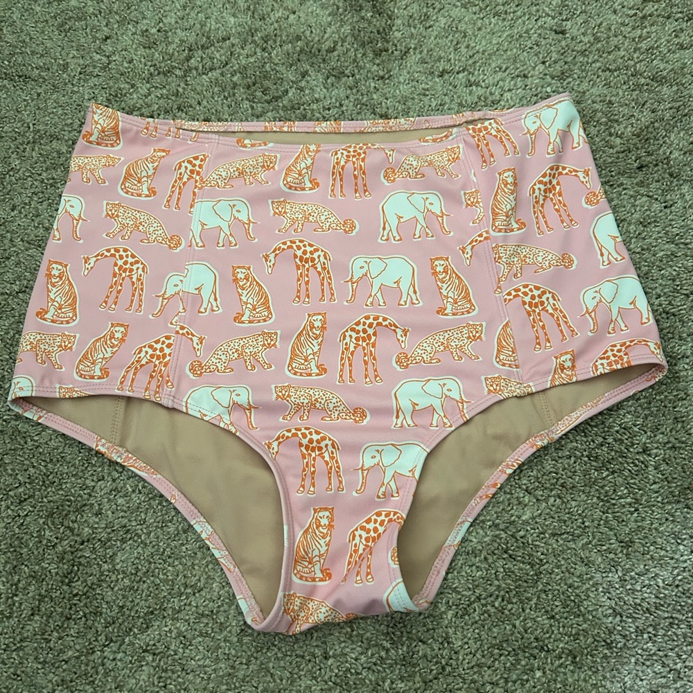 Kortni Jeane Pink Animal Print Bikini Bottom